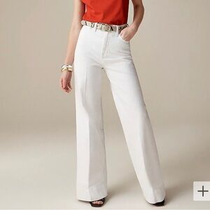 J. CREW Wide-leg denim trouser in white